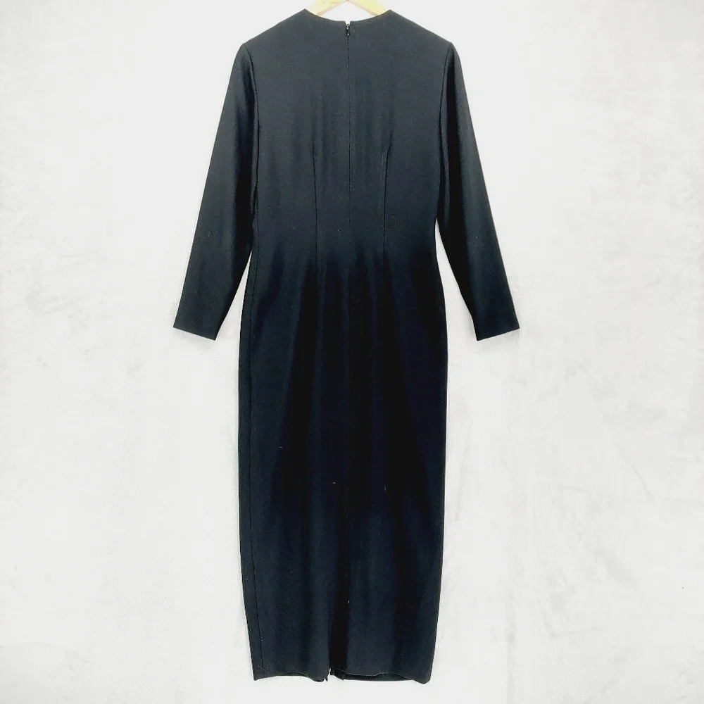 Linda Allard Ellen Tracy Long Sleeve Open Front Maxi Dress P5168 - Picture 5 of 9